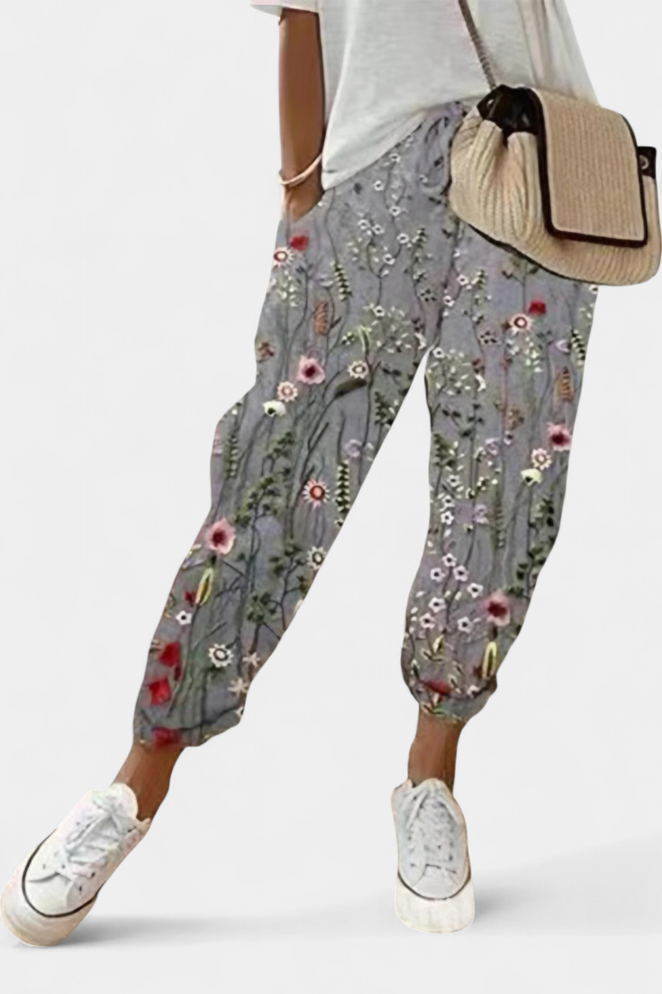 Mely Pantalones de Lino de Corte Relajado y Estilo Atemporal
