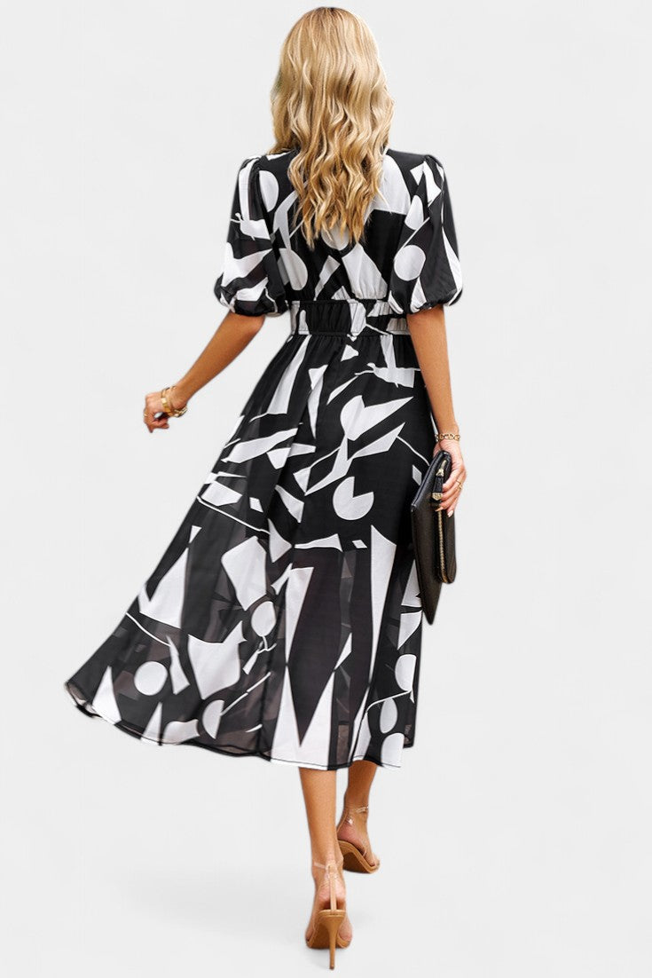 Georgina Vestido Midi Floral con Escote en V