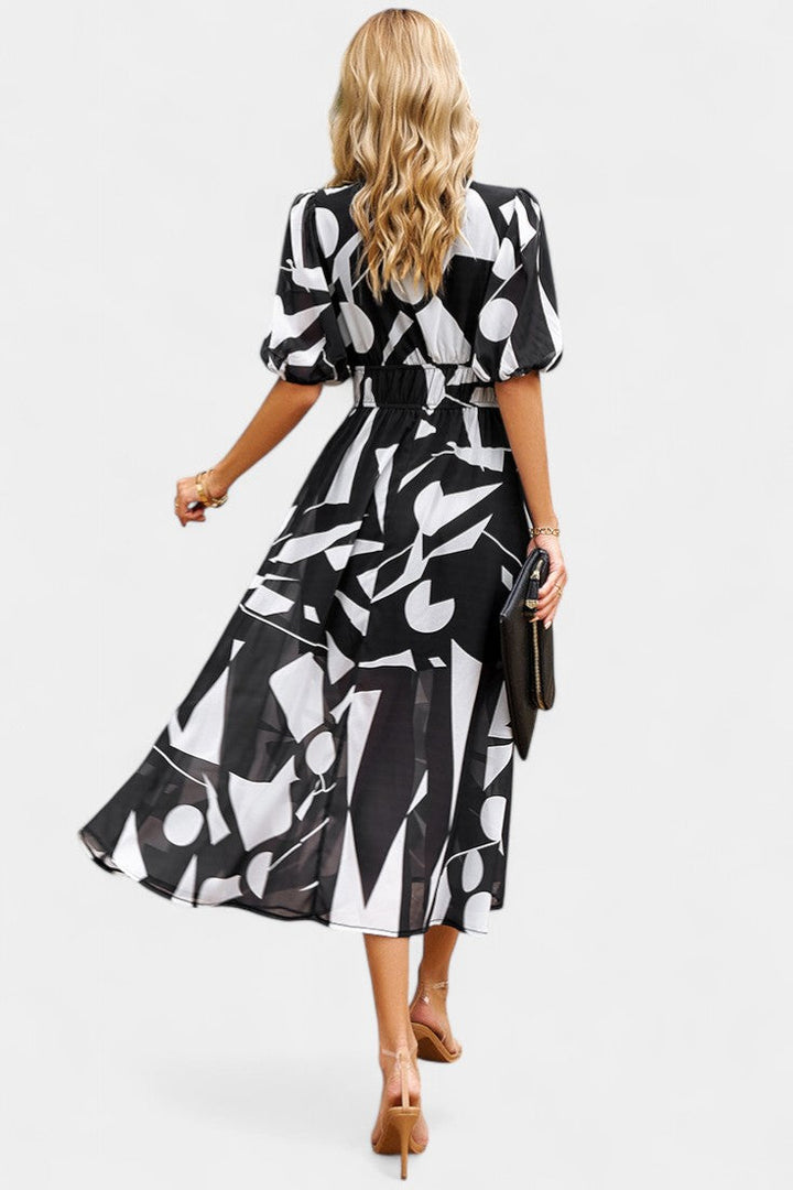 Georgina Vestido Midi Floral con Escote en V