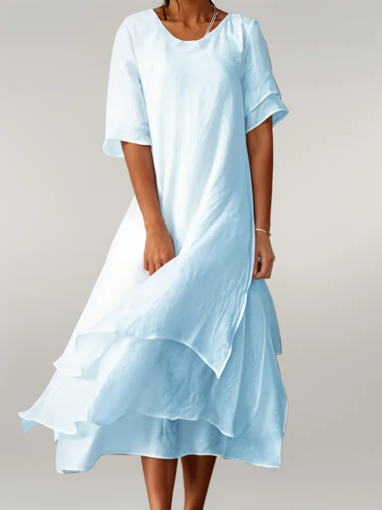 Zaria | Vestido Midi de Dobles Capas para Mujeres