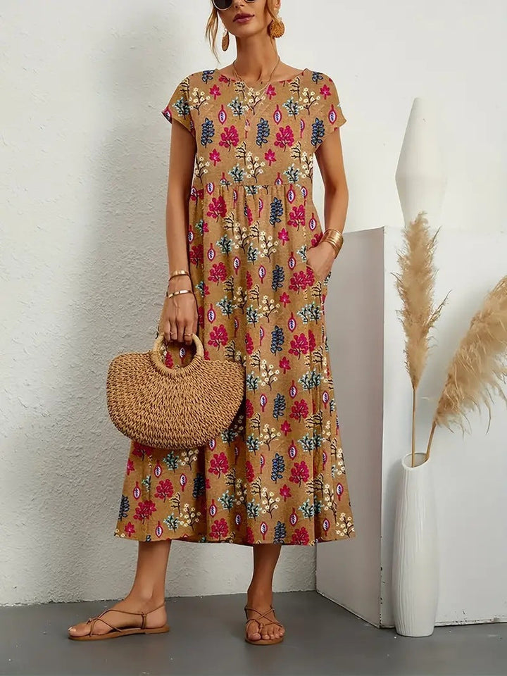 Anastazja | Vestido Midi de Manga Corta para Mujeres