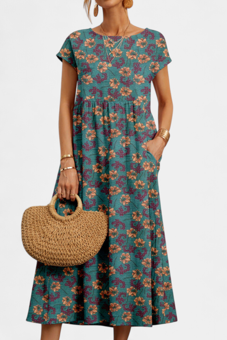 Yuridia Vestido Floral Chic con Silueta Fluida