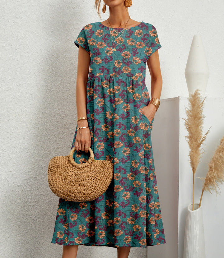 Anastazja | Vestido Midi de Manga Corta para Mujeres
