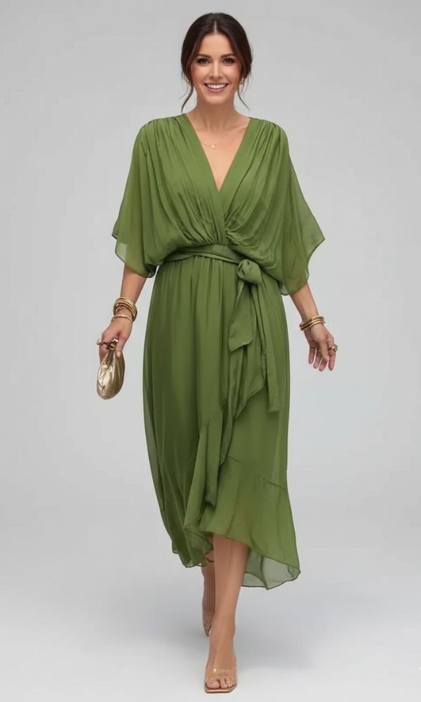 Hadley | Vestido Midi de Cóctel con Cintura Ajustable para Mujeres
