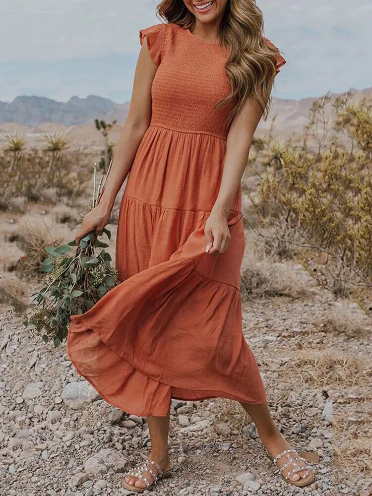 Jelena | Vestido Midi con Volantes para Mujeres