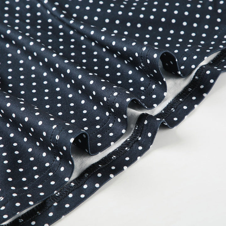 Vestido mini de lunares sin mangas para mujer con cintura ajustada