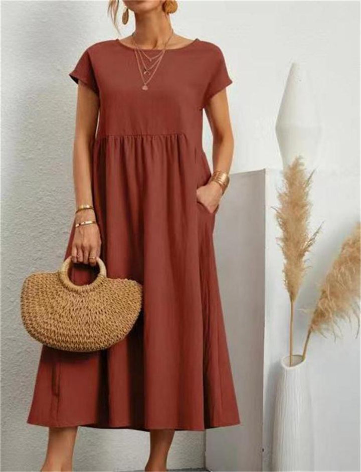Esmeralda | Vestido Midi de Manga Corta para Mujeres