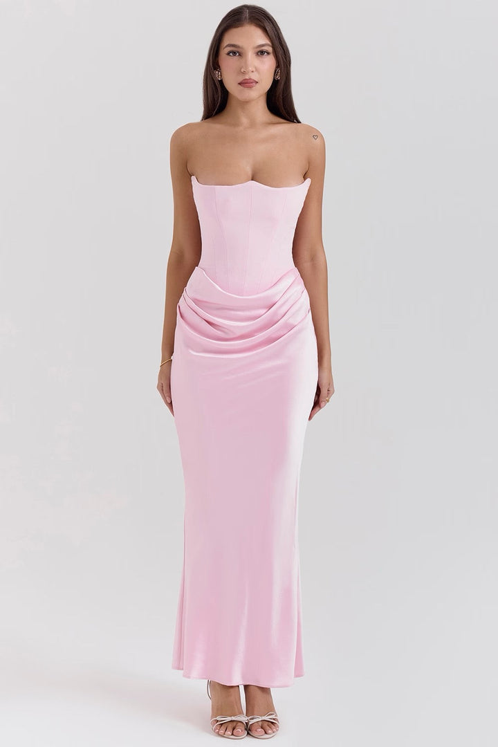 Vestido Maxi Corsé Sin Tirantes Mia