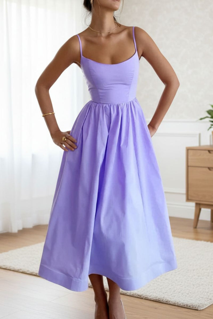 Mandy | Vestido de Cóctel Midi Sin Mangas para Mujeres