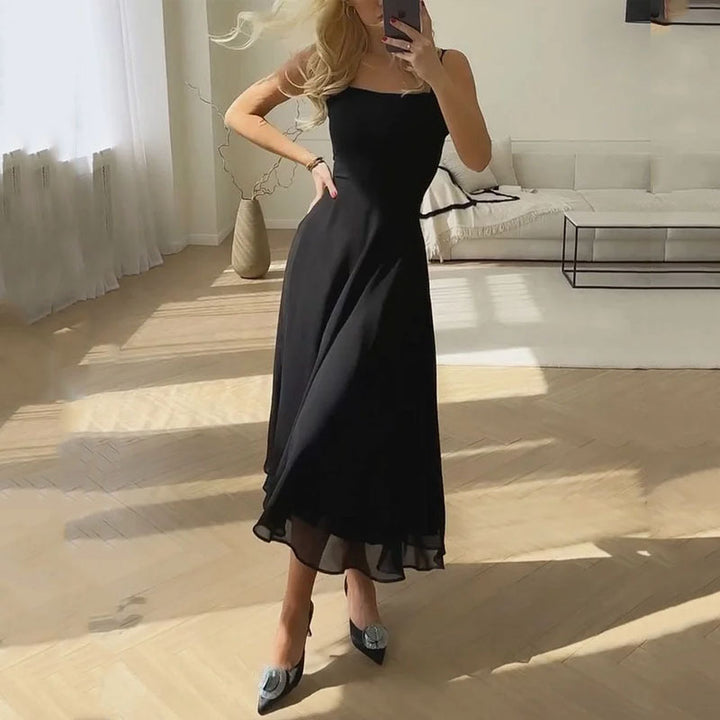 Katelyn | Vestido Midi Sin Mangas de Cuello Cuadrado para Mujeres