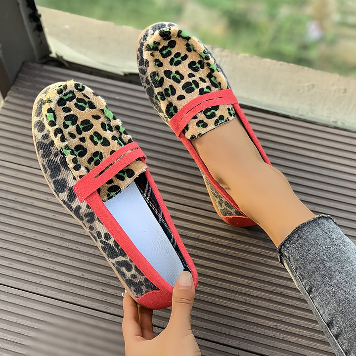 Aimee™ | Mocasin Leopardo Rojo