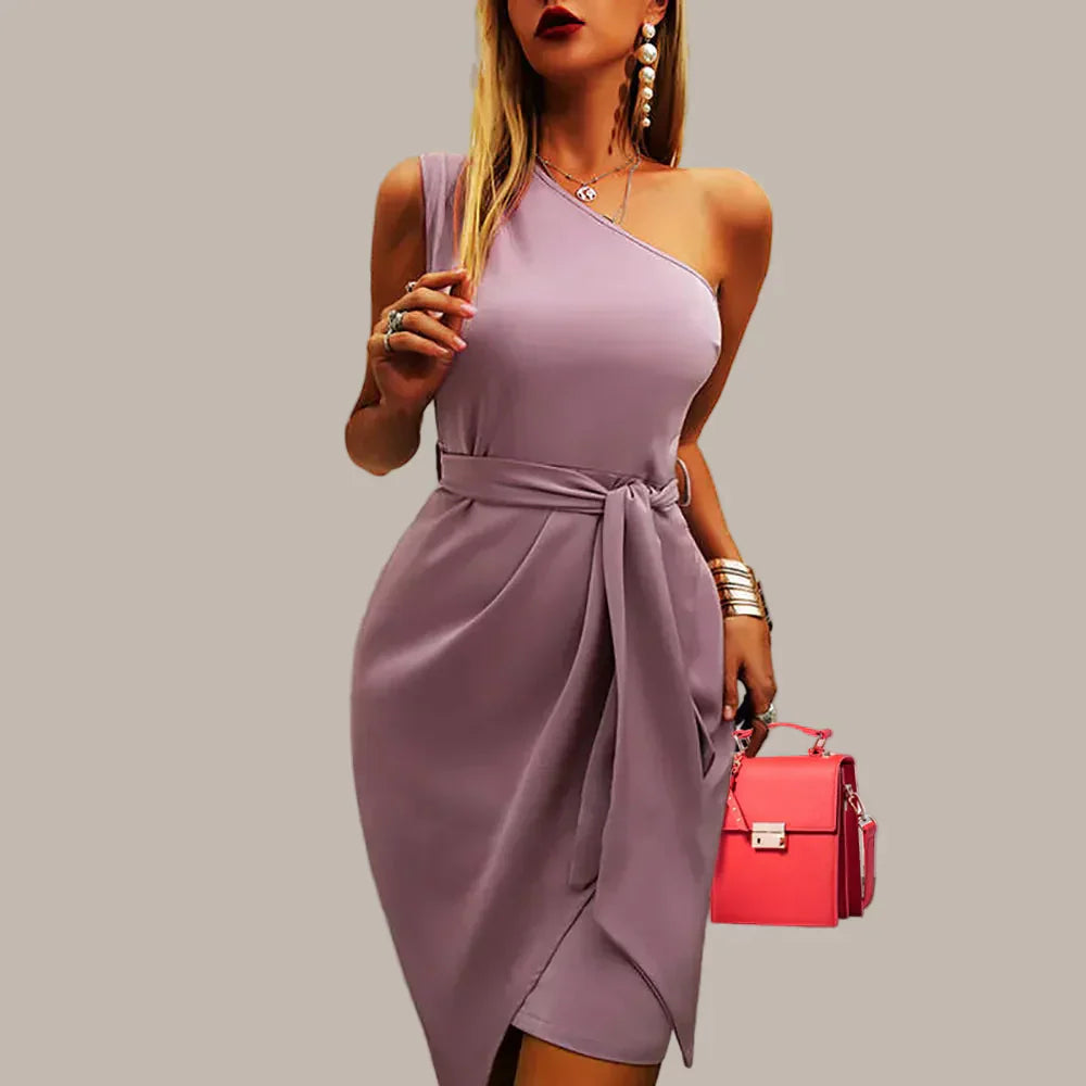 Betty | Vestido Midi de Una Sola Manga para Mujeres