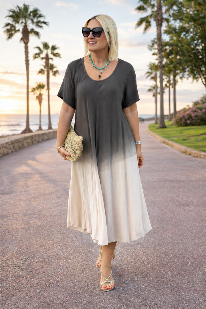 Elonia | Vestido Midi de Manga Corta para Mujeres
