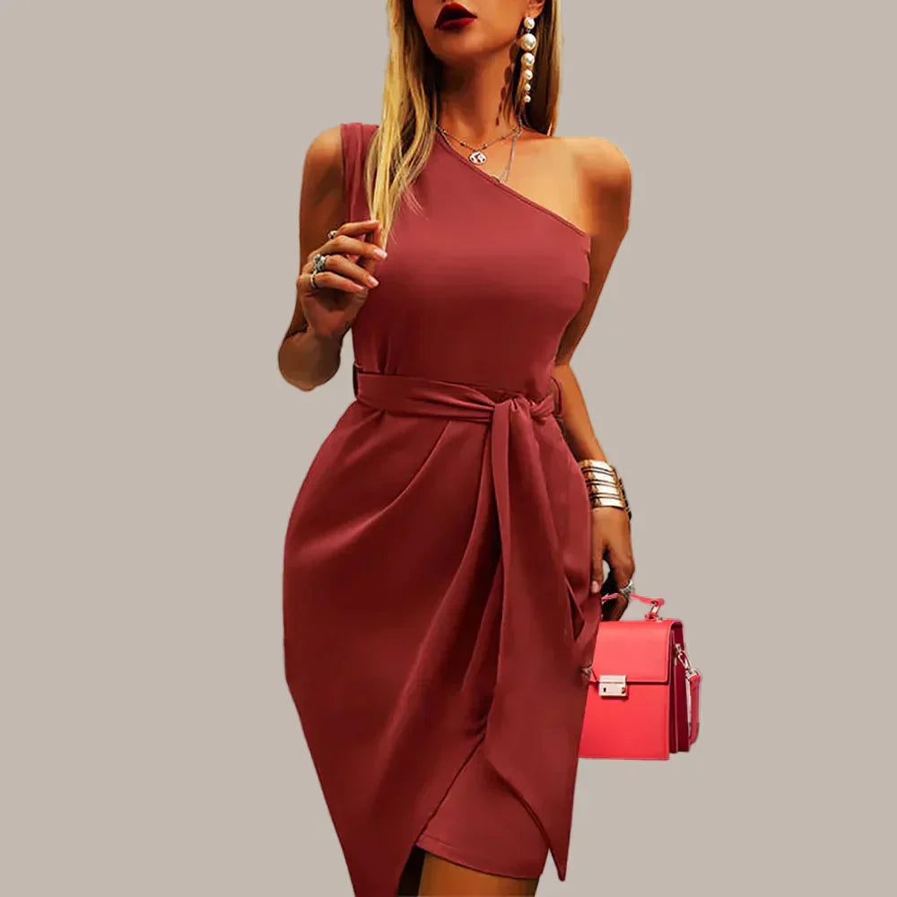 Betty | Vestido Midi de Una Sola Manga para Mujeres