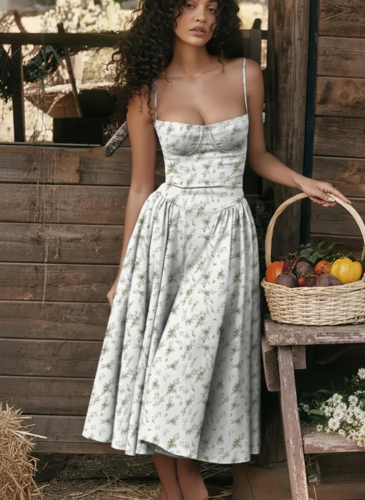 Ember | Vestido Midi Sin Mangas Estilo Corsé para Mujeres