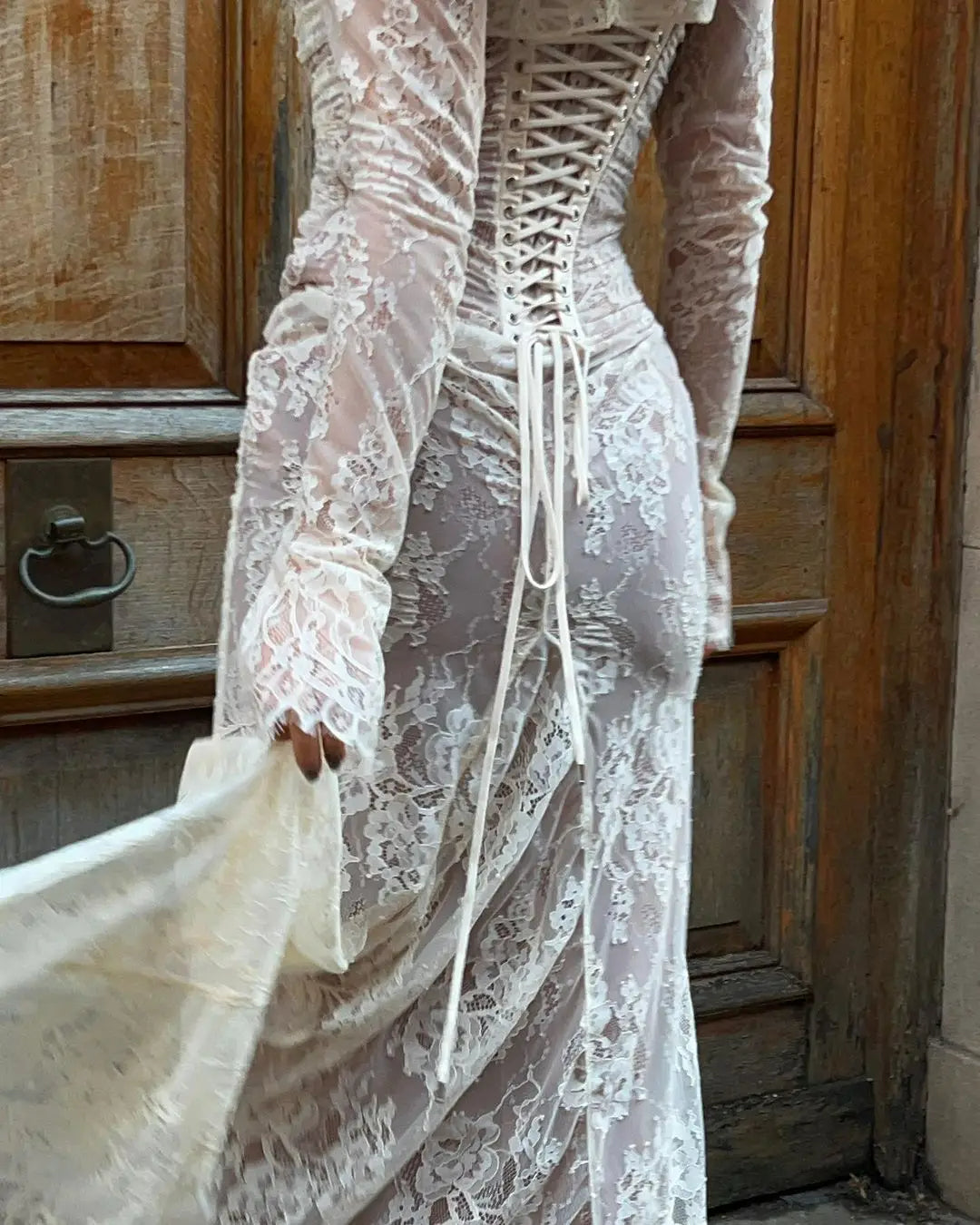 Vestido Maxi de Invitada de Boda con Encaje Largo Livilla