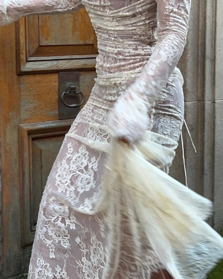 Vestido Maxi de Invitada de Boda con Encaje Largo Livilla