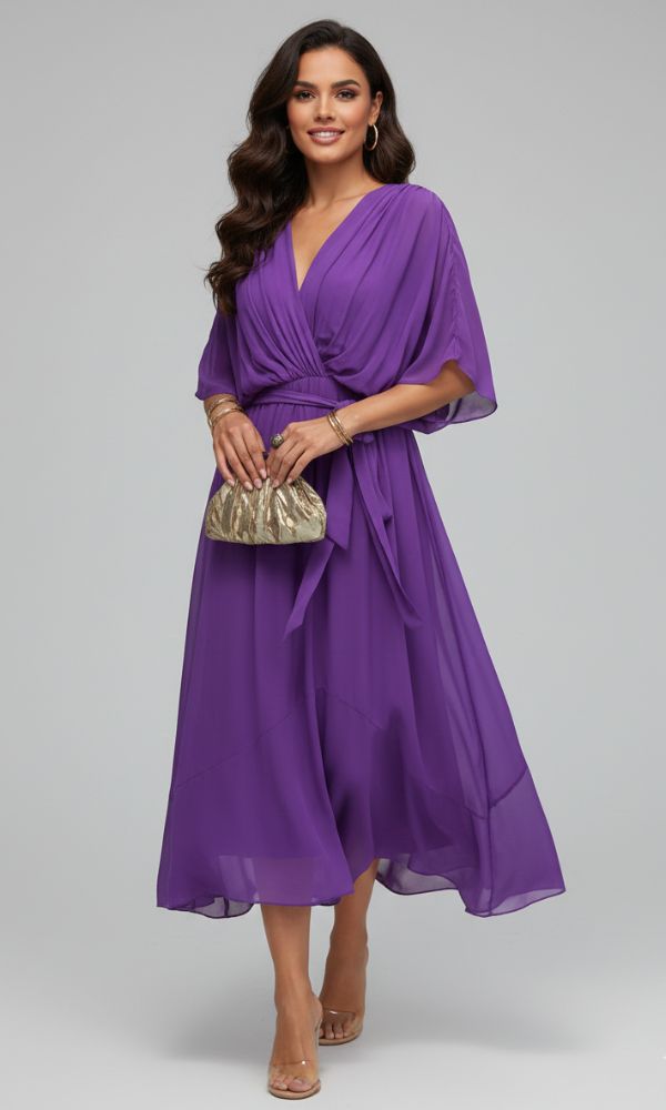 Hadley | Vestido Midi de Cóctel con Cintura Ajustable para Mujeres