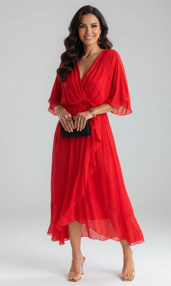 Hadley | Vestido Midi de Cóctel con Cintura Ajustable para Mujeres