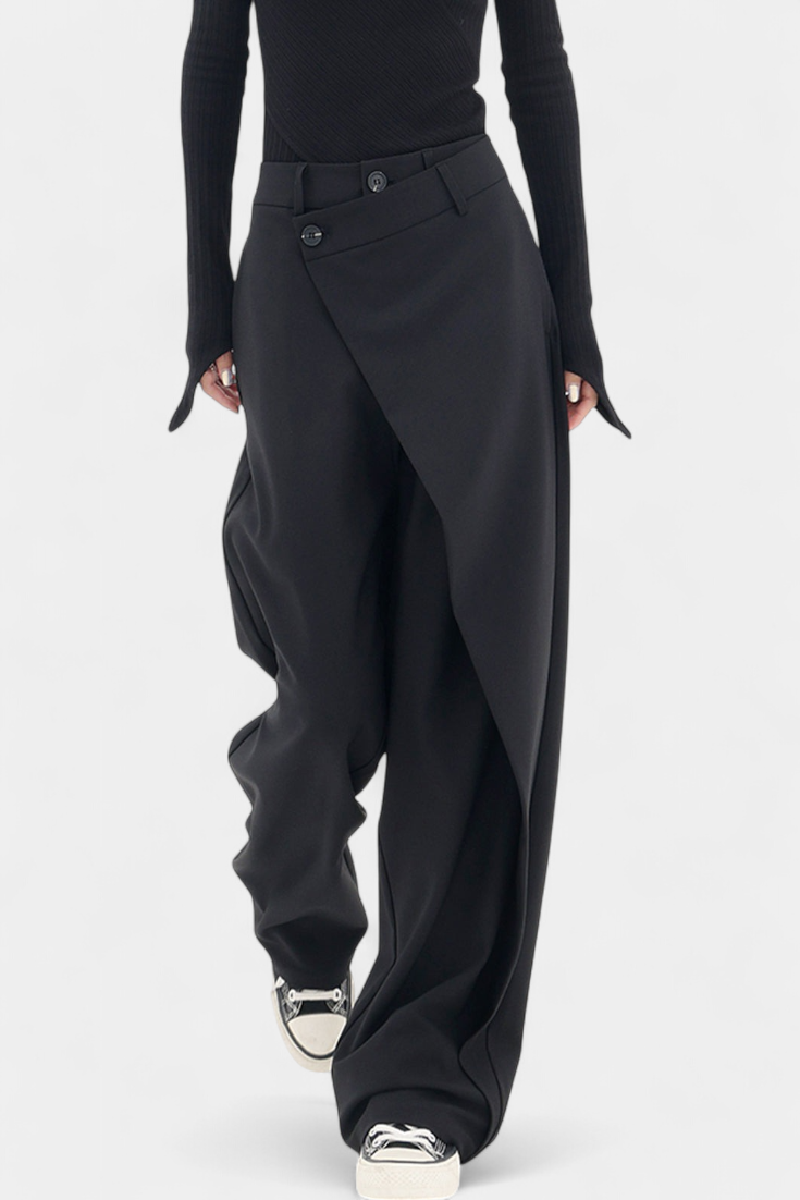 Oaklyn Pantalones Rectos con Drapado Moderno