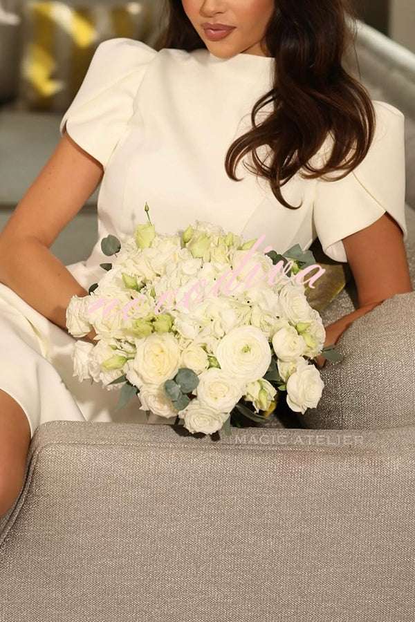 Dulce Vestido Blanco Con Espalda Abierta y Lazo