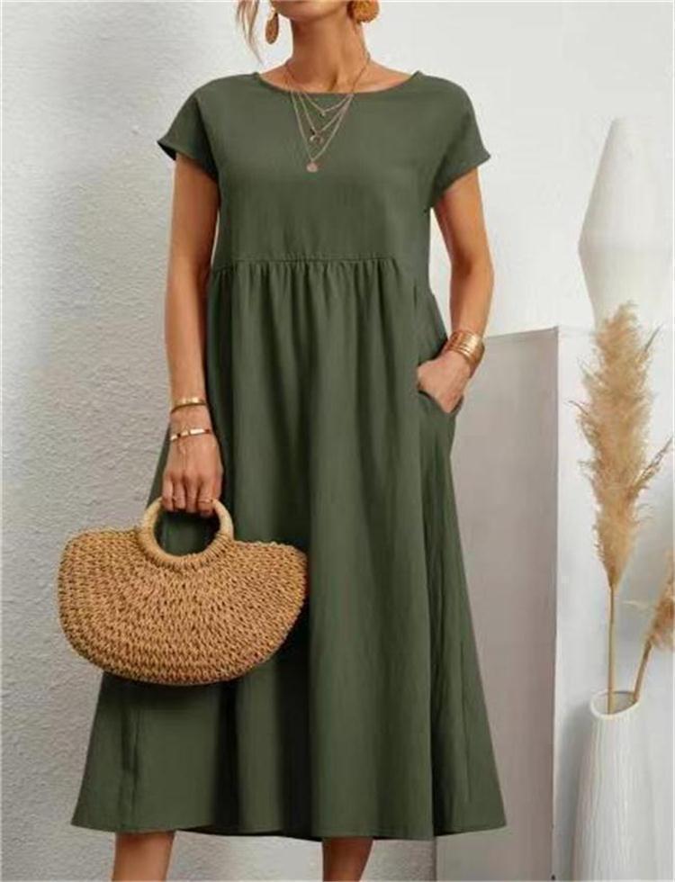 Esmeralda | Vestido Midi de Manga Corta para Mujeres