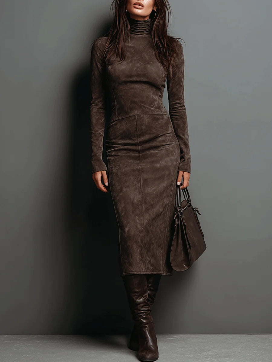 Ilaria Vestido con Cuello Alto y Mangas Largas