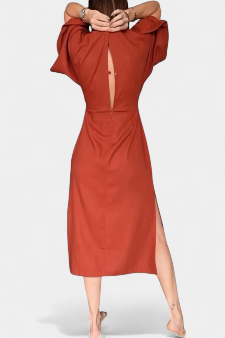 Ainhoa Vestido Casual con Nudo Frontal y Escote en V