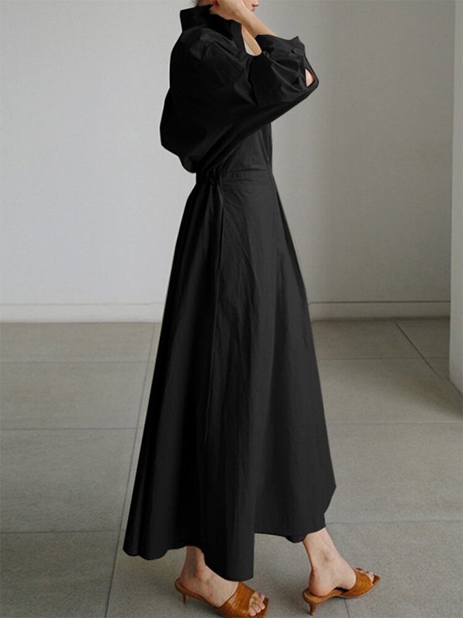 Beata | Vestido Midi de Camisa con Botones para Mujeres