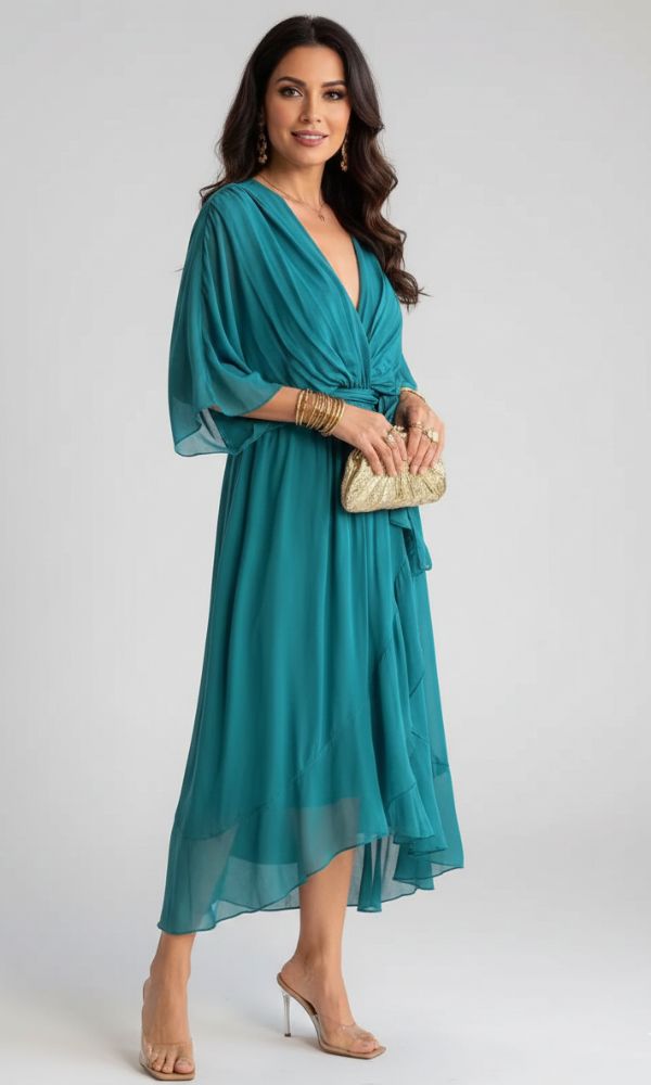 Hadley | Vestido Midi de Cóctel con Cintura Ajustable para Mujeres