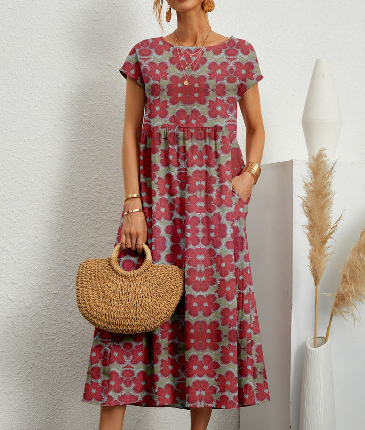 Anastazja | Vestido Midi de Manga Corta para Mujeres
