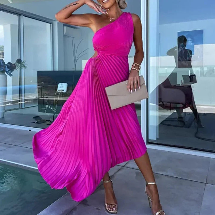 Vestido de Elegancia Asimétrica – Diseño Chic de Un Solo Hombro