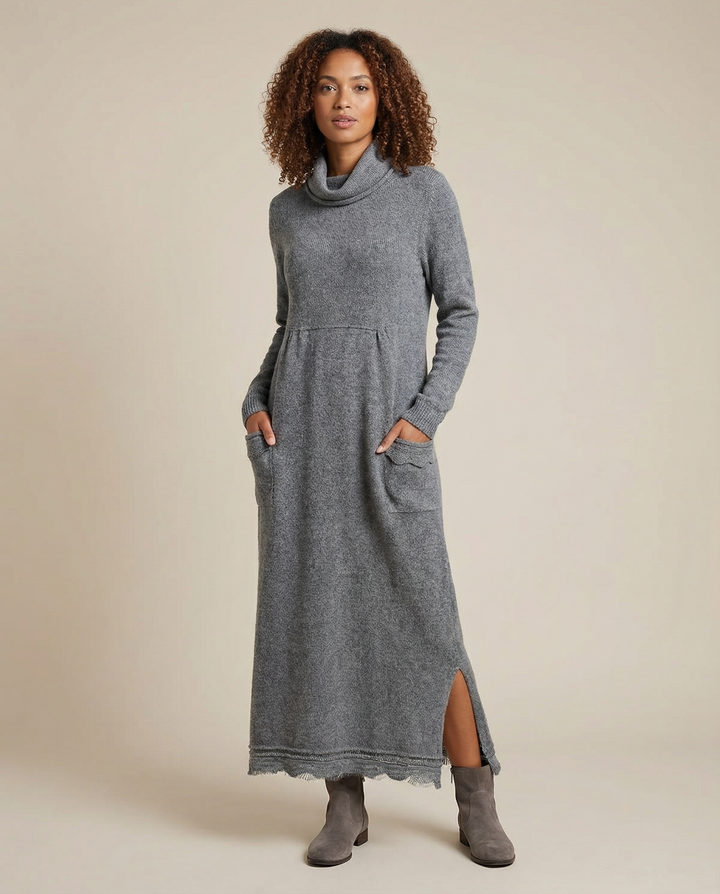 Vestido Maxi de Otoño – Sudadera Elegante de Corte Suelto para Reuniones Acogedoras de Otoño