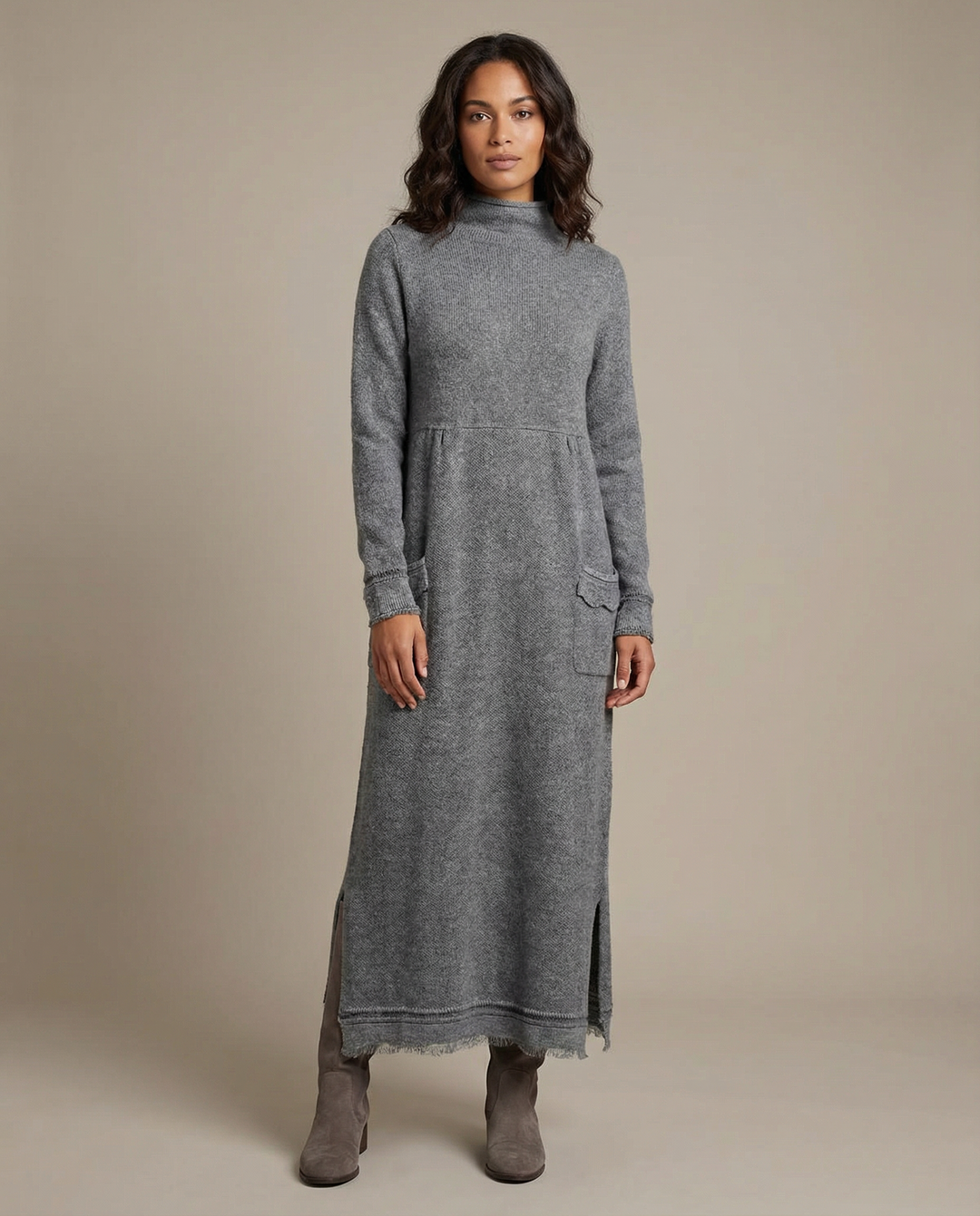 Vestido Maxi de Otoño – Sudadera Elegante de Corte Suelto para Reuniones Acogedoras de Otoño