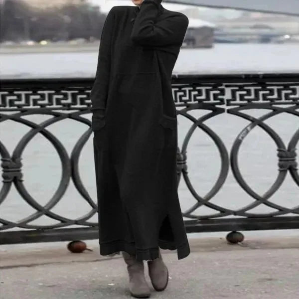 Vestido Maxi de Otoño – Sudadera Elegante de Corte Suelto para Reuniones Acogedoras de Otoño