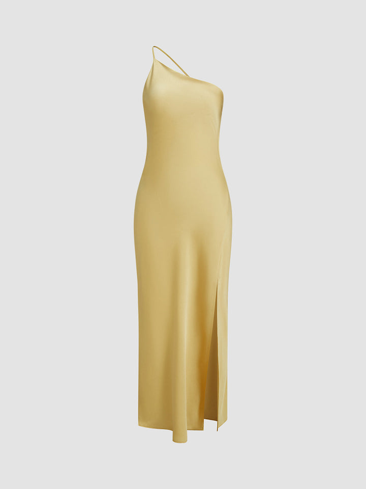 Vestido Maxi de Invitada de Boda de Satén con Espalda Abierta