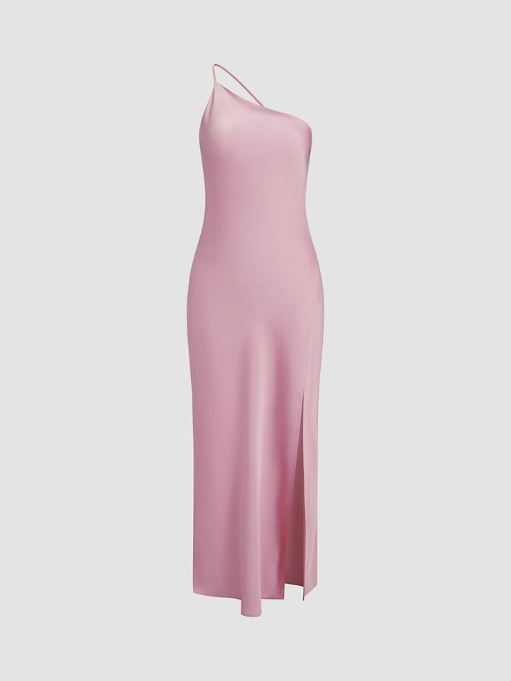 Vestido Maxi de Invitada de Boda de Satén con Espalda Abierta