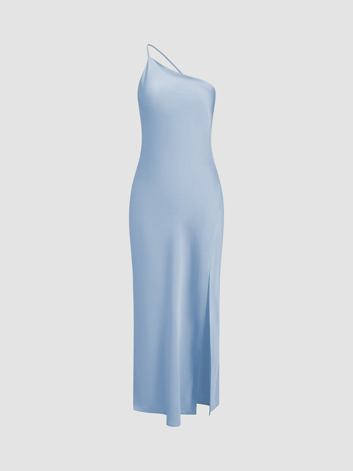 Vestido Maxi de Invitada de Boda de Satén con Espalda Abierta