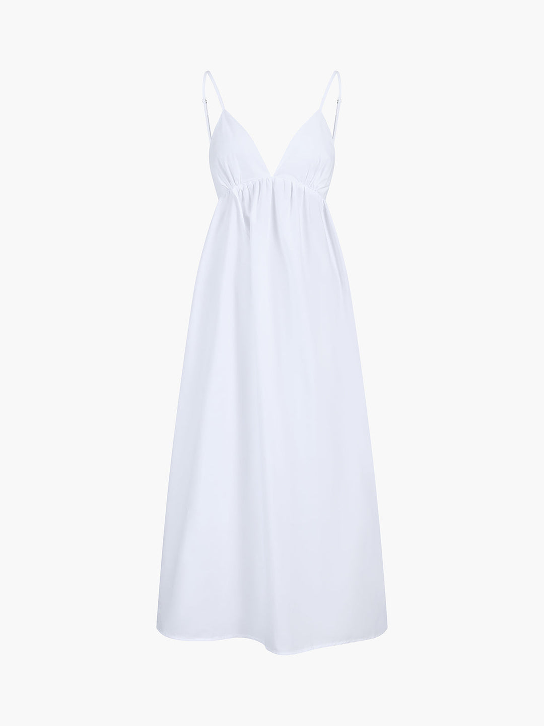 Vestido Maxi de Cóctel de Algodón de Espalda Abierta Costera