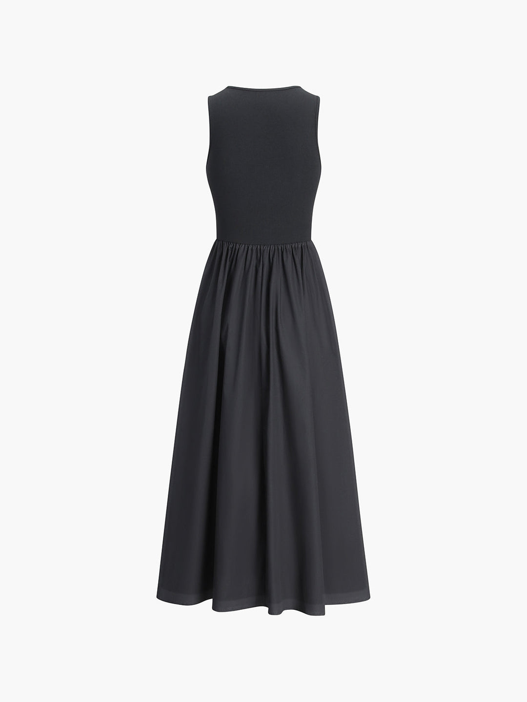 Vestido Maxi Sin Mangas de Mezcla de Algodón Formal