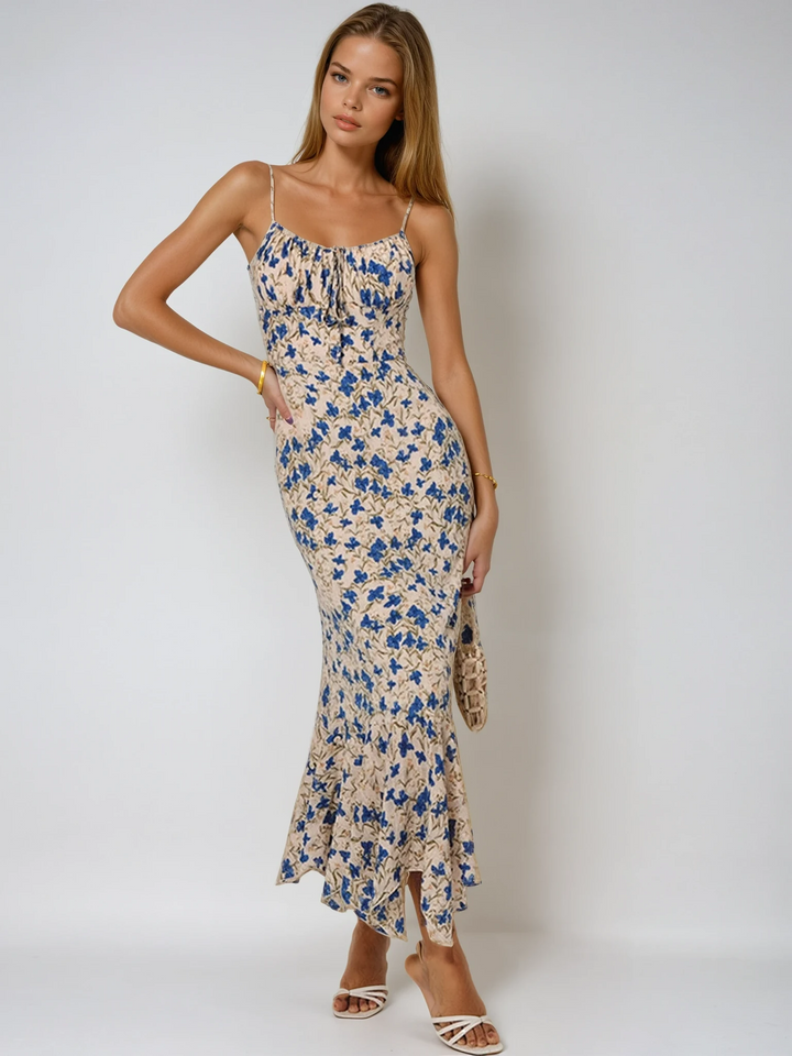Vestido Maxi de Tirantes Espagueti Floral para Noches de Verano