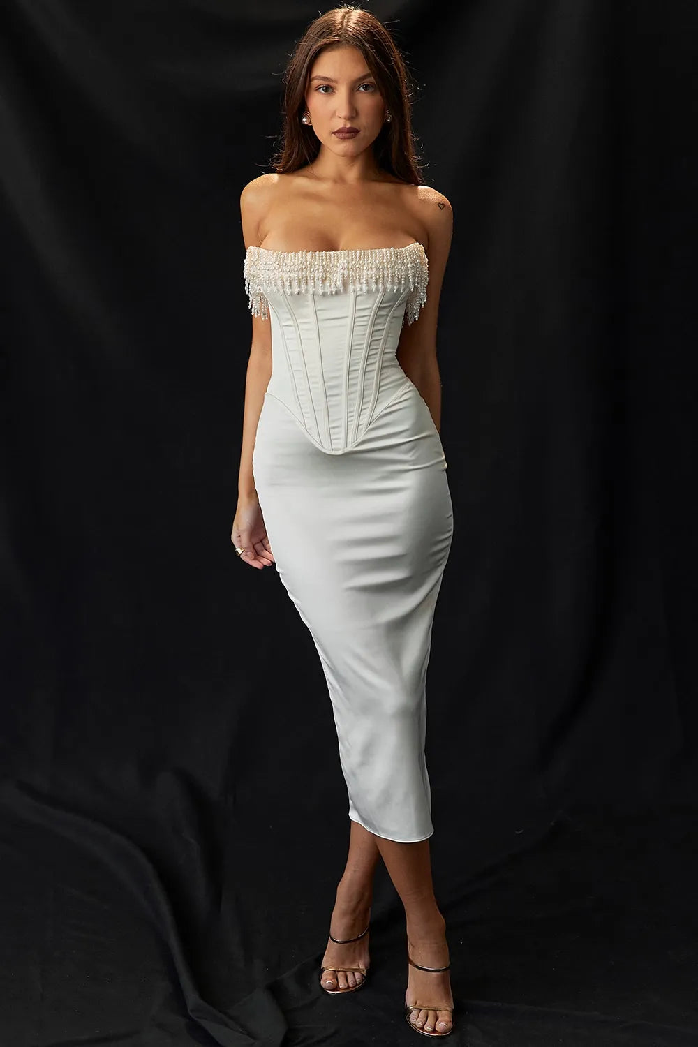 Bella Vestido Maxi de Invitada de Boda Sin Tirantes
