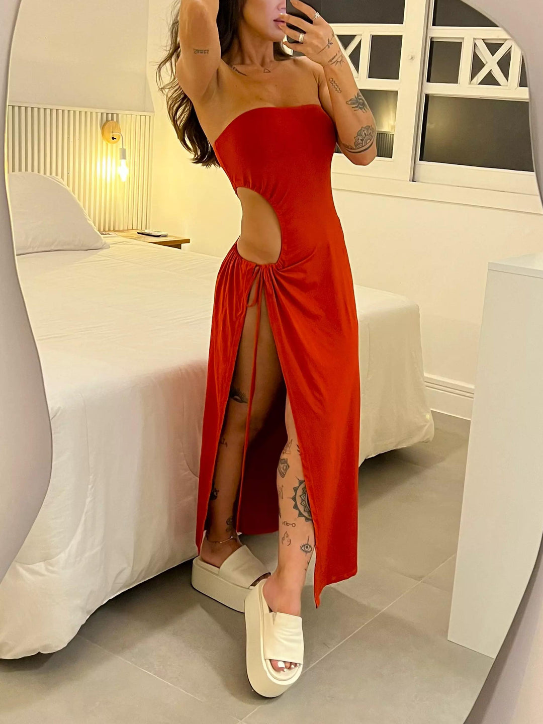 Vestido Maxi de Fiesta con Corte Bandeau