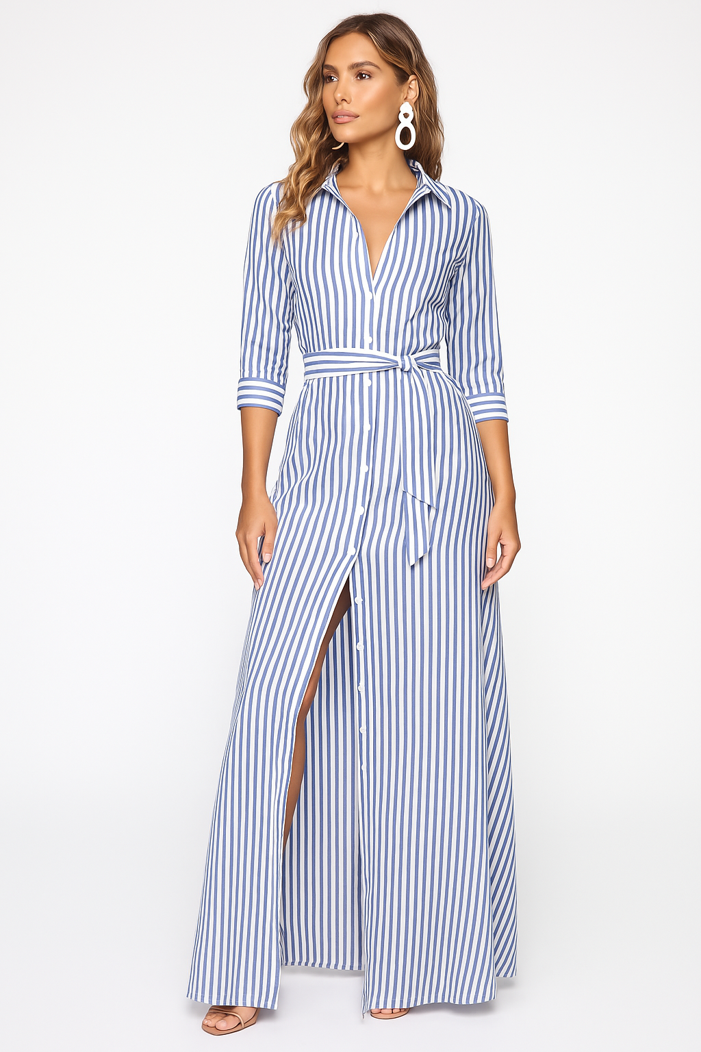 Vestido Maxi de Blusa Casual para Trabajo