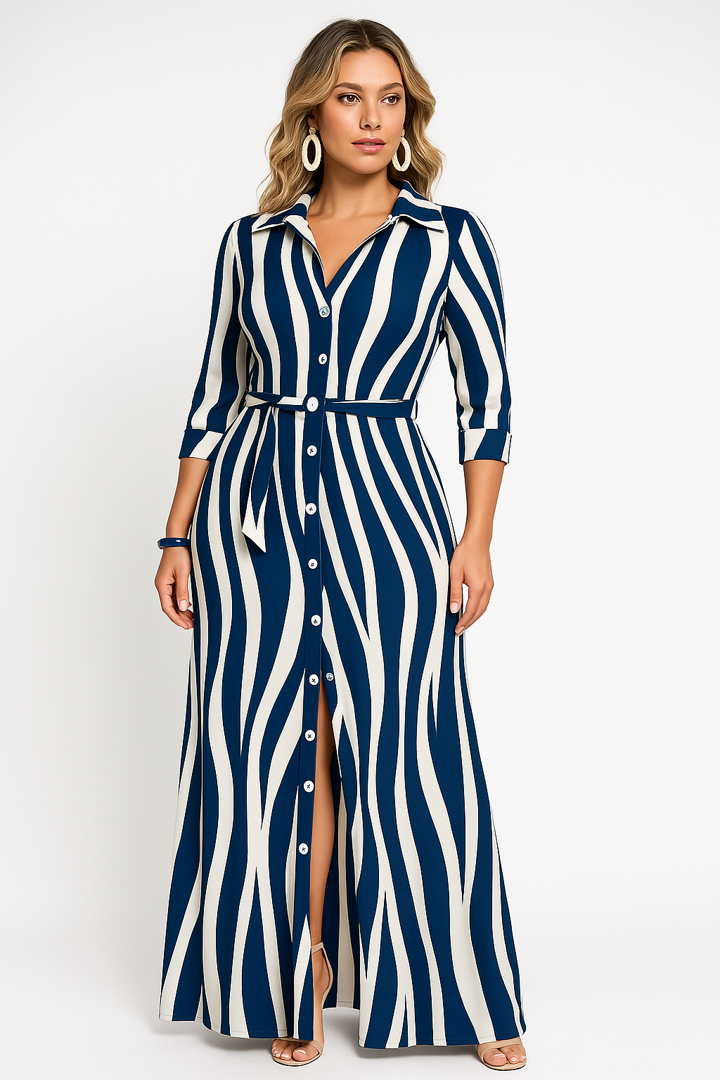 Vestido Maxi de Blusa Casual para Trabajo