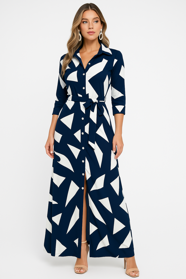 Vestido Maxi de Blusa Casual para Trabajo