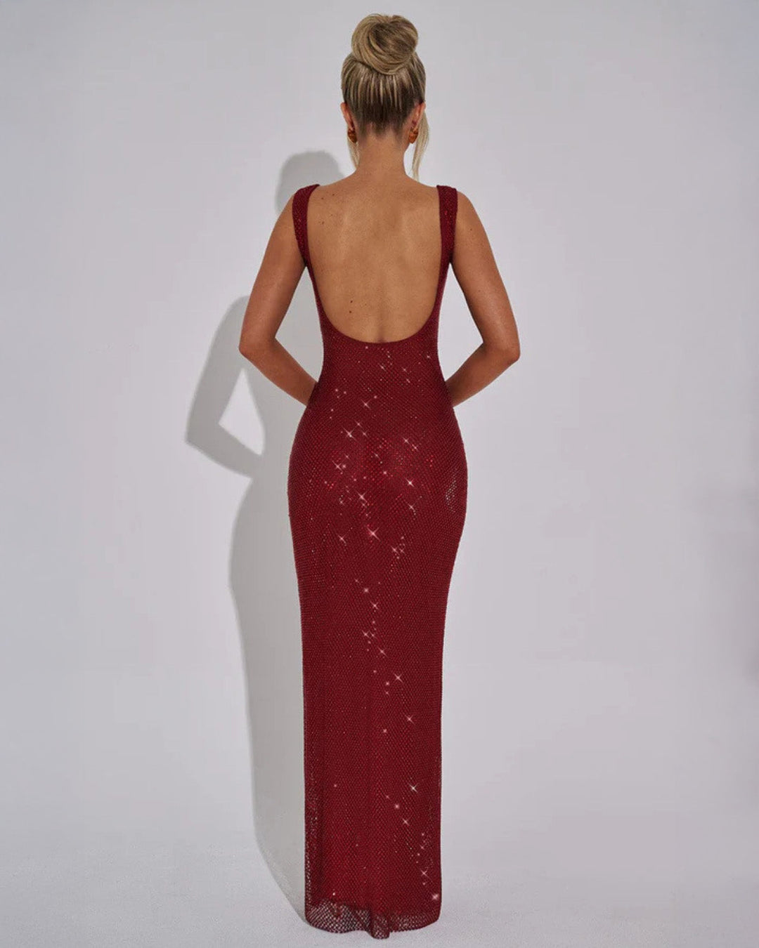 Vestido de Noche Formal Embellecido Celeste