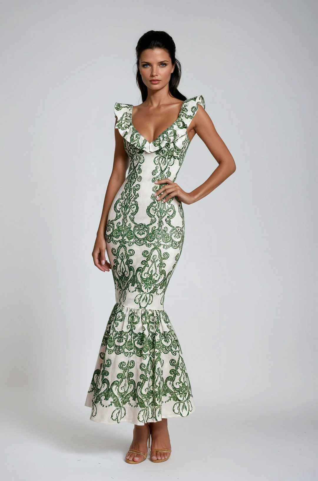 Vestido Maxi de Verano Bordado de Algodón Sorrento