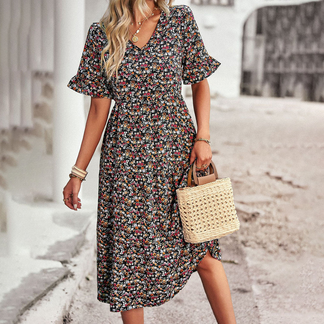 Emanuela | Vestido Midi Floral de Verano para Mujeres