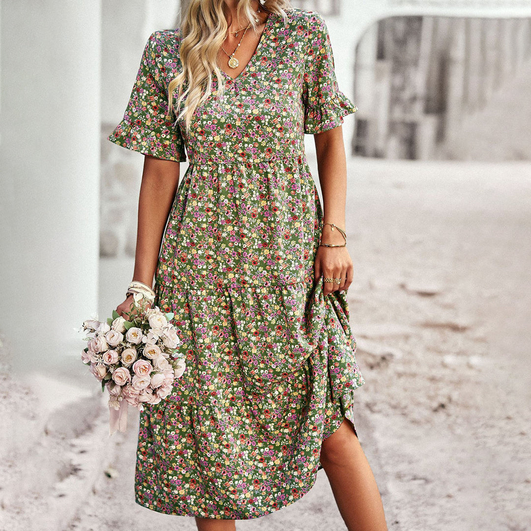 Emanuela | Vestido Midi Floral de Verano para Mujeres